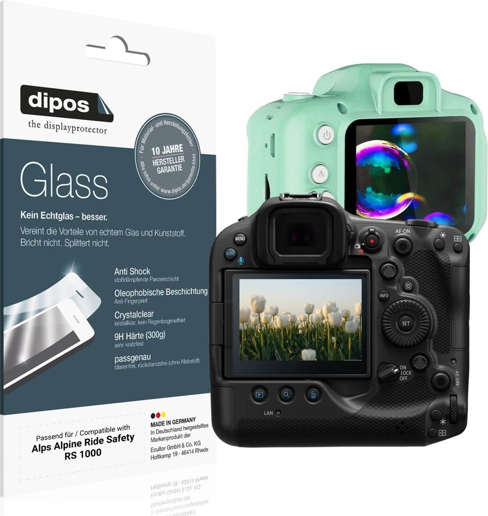 2x Schutzfolie für Alps Alpine Ride Safety RS 1000 - Anti-Shock 9H Folie dipos Glass Kunststoffglas