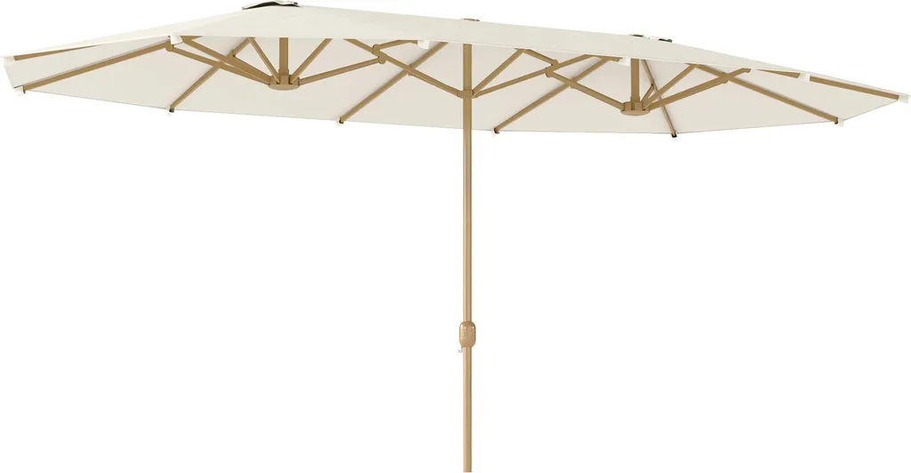 Parasol double manivelle avec toile UPF30+ 455x265 cm mât acier robuste