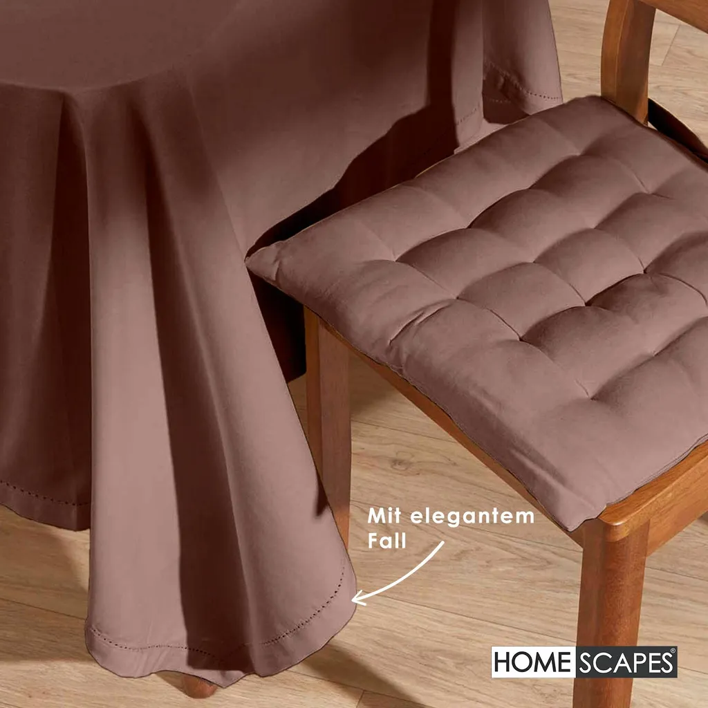 Nappe en coton marron Homescapes 137 x 228 cm pour table rectangulaire - 6