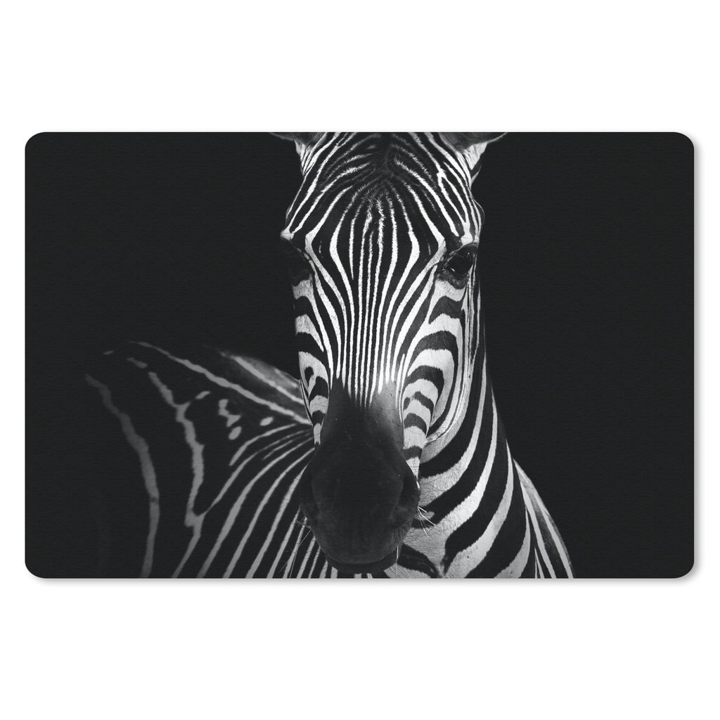 MuchoWow Schreibtischunterlage Zebra - Schwarz - Weiß - Tiere 60x40 cm - XXL Mauspad - Großes Mauspad