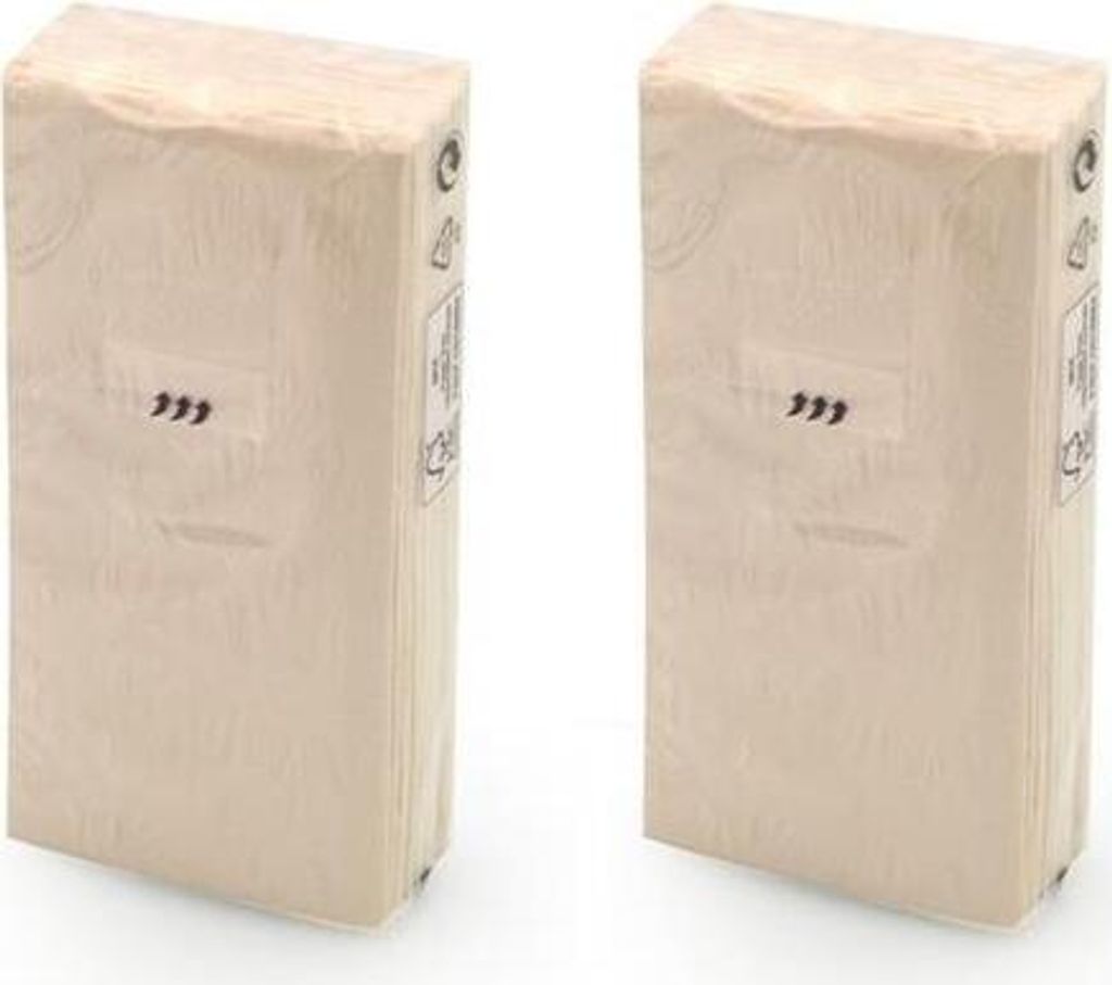 2x 10 Taschentücher Moments Ornament creme beige - Uni Produktbild 