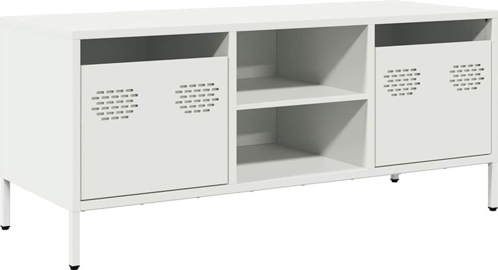vidaXL TV-Schrank Weiß 101,5x39x43,5 cm Kaltgewalzter Stahl