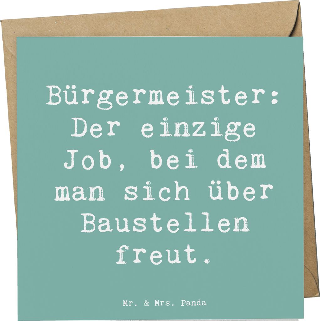 Mr. & Mrs. Panda Klappkarte Spruch Bürgermeister Freude - Meeresbrise - Geschenk, Gemeinde, Gemeindeleiter, Beruf, kreative Geschenke, Stadtoberha...