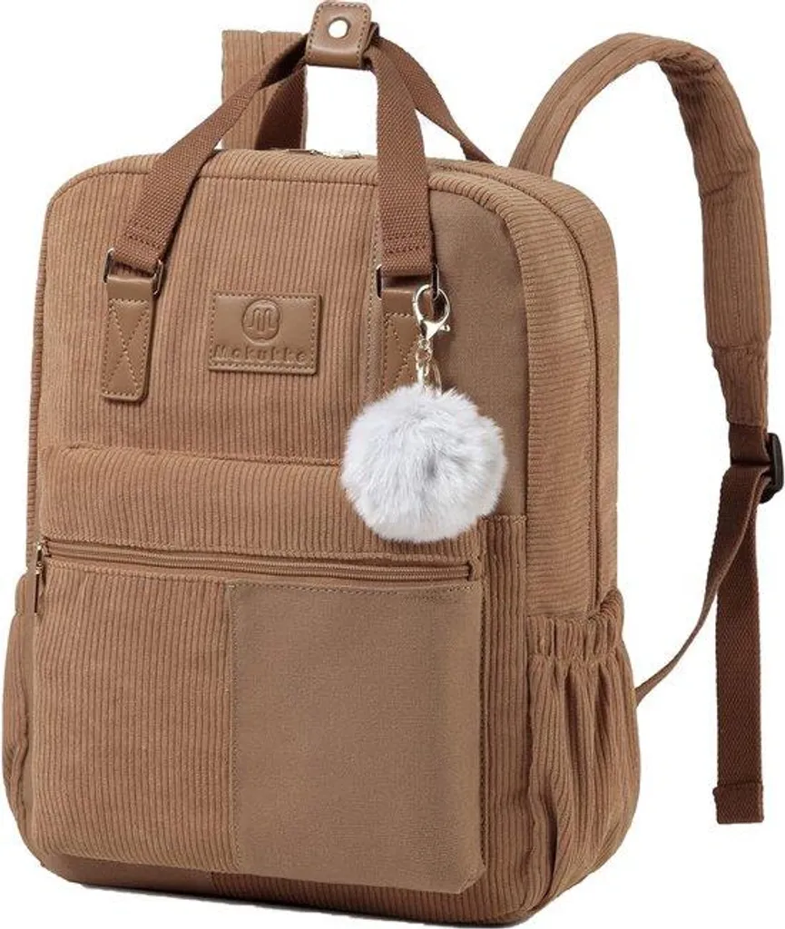 Cartable décontracté en velours côtelé marron - Sac de ville mixte