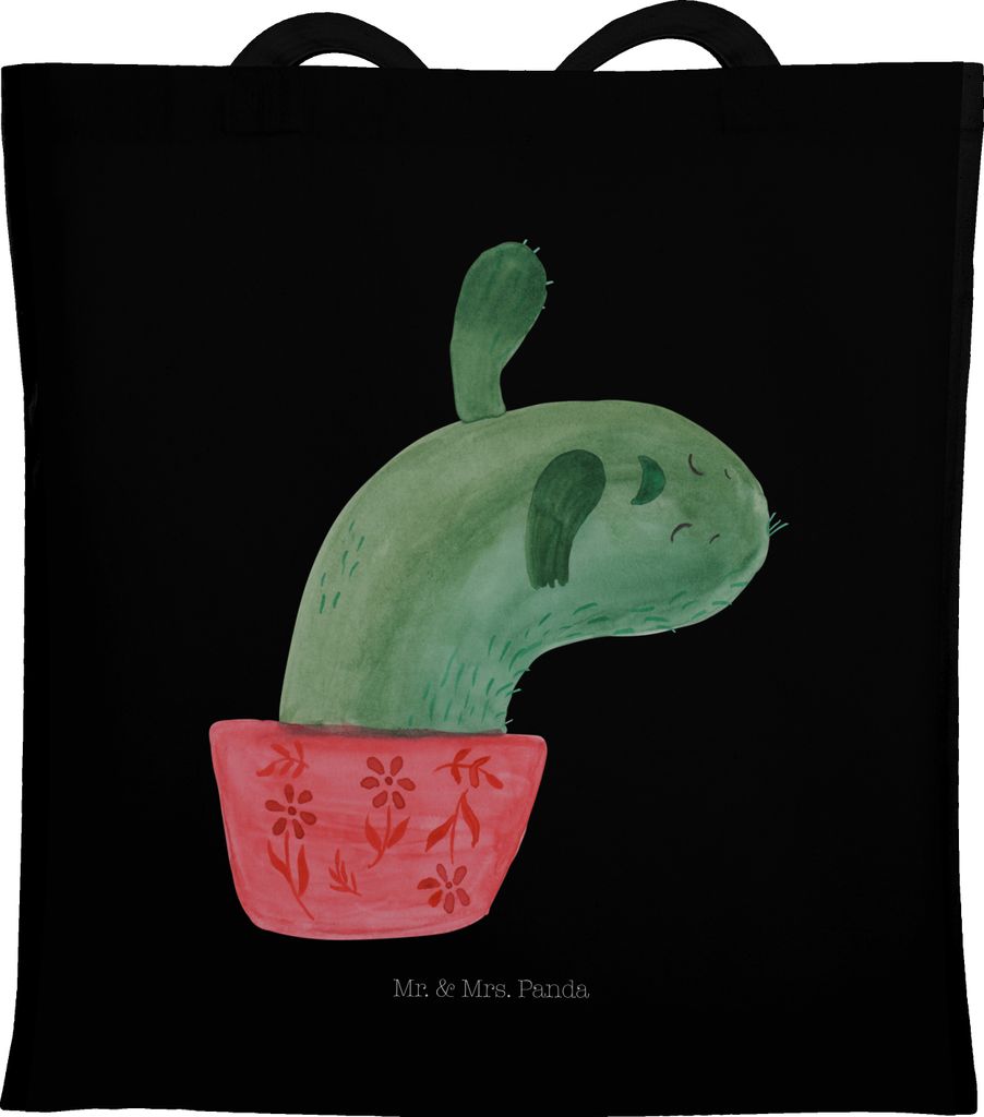 Mr. & Mrs. Panda Shopping Tasche Kaktus Mama - Schwarz - Geschenk, Tote Bag, Laptoptasche, Beutel, Motivation, Kakteen, Büro, Stoffbeutel, Ärger,...