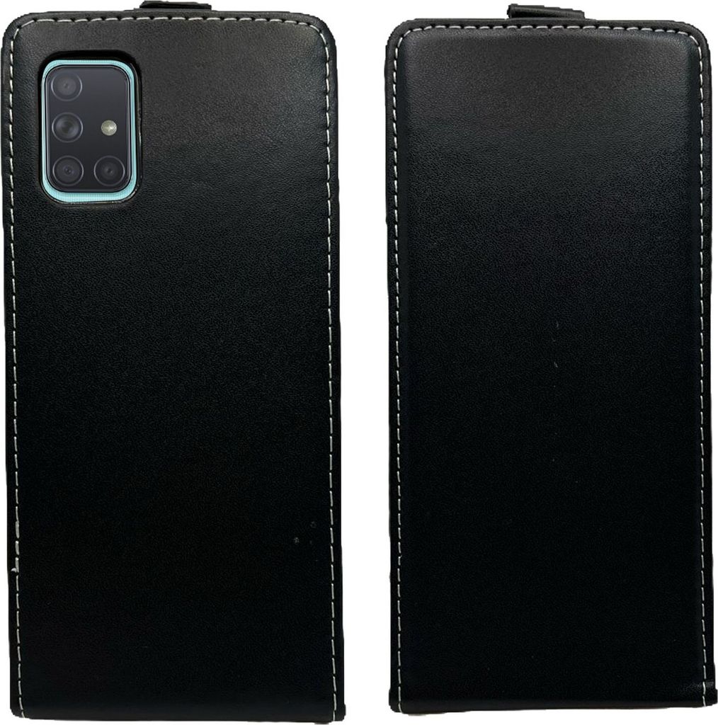 Flip Case kompatibel mit Samsung Galaxy A71 5G (A716F) Handy Tasche vertikal aufklappbar Schutzhülle Klapp Hülle Schwarz