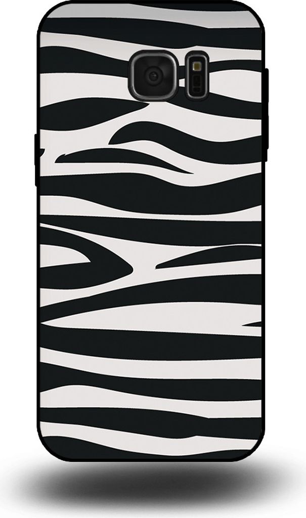 Smartphonica Handytasche passend für Samsung Galaxy A7 2017 mit Zebradruck - TPU Rückseitenhülle mit Zebradruck Design - Schwarz Weiß