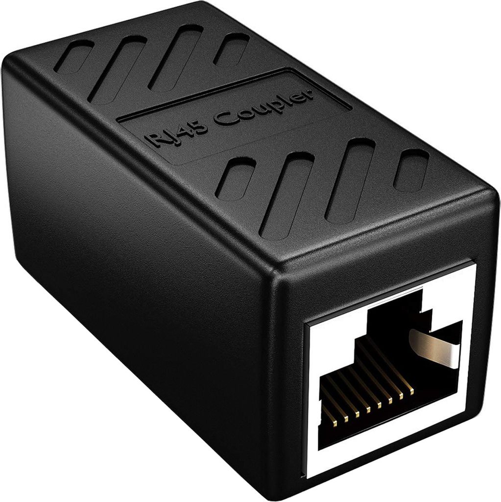 ORSEM 1x CAT. 6a Kupplung Verbinder Netzwerkkabel Patchkabel Ethernet Kabel Adapter CAT. 7 Modular Geschirmt 2x RJ45 Buchse DSL LAN RJ45 Schwarz