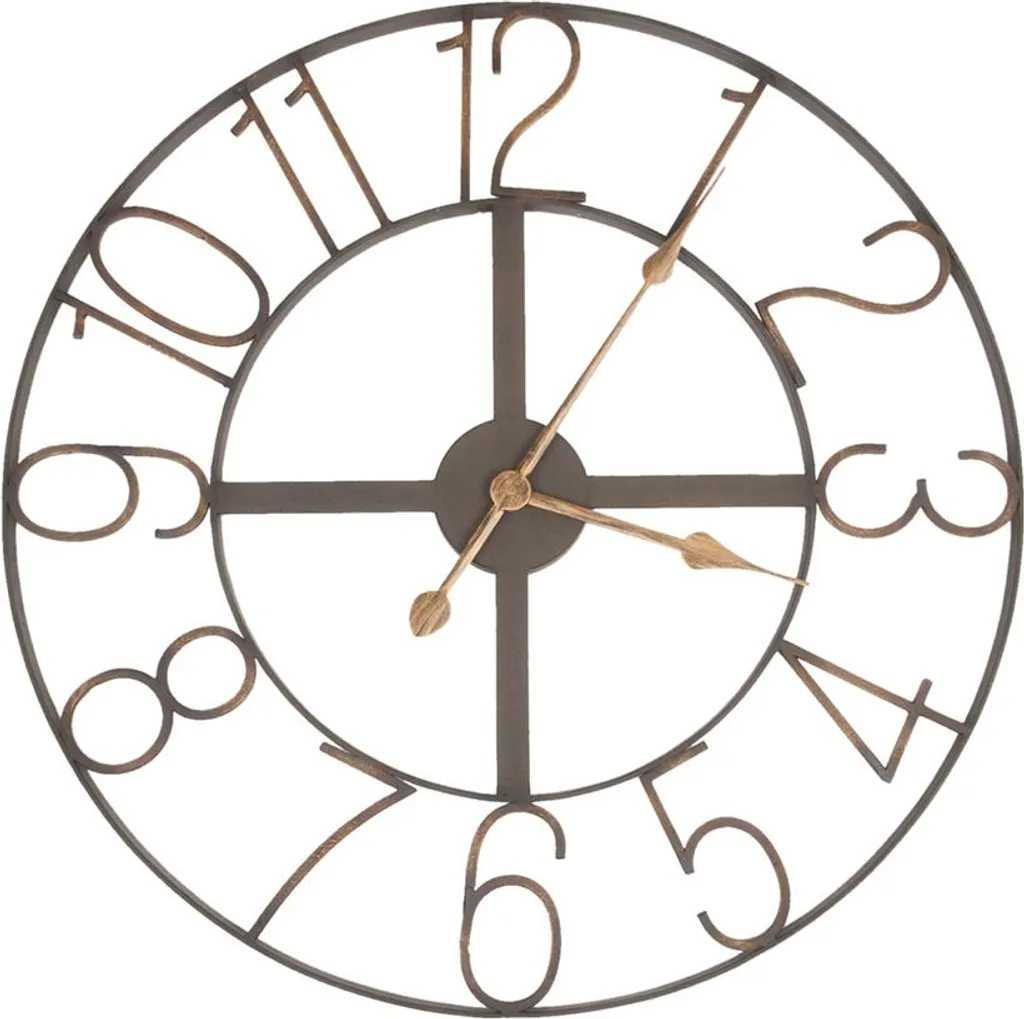 Orologio da parete Clayre & Eef Ø 60 cm Ferro marrone