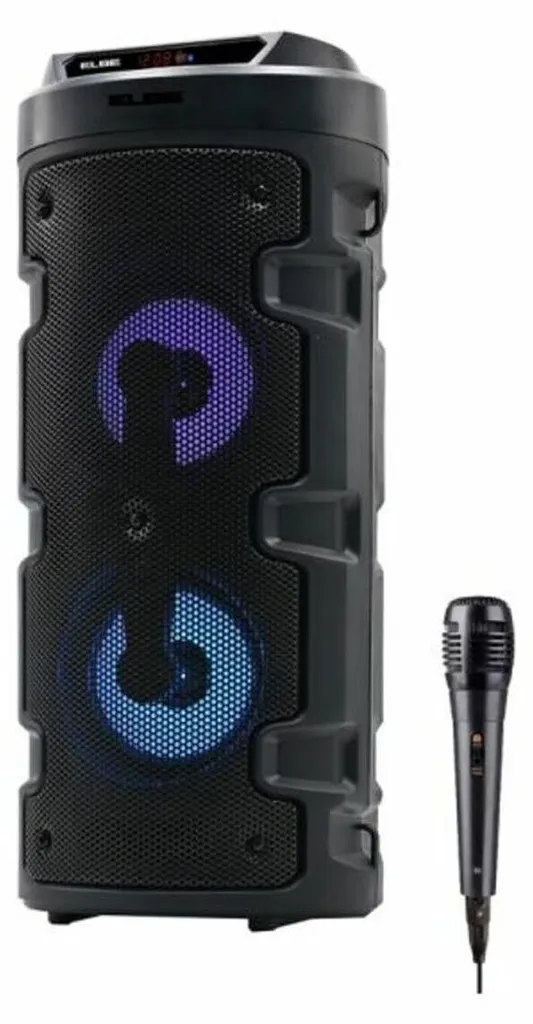 Haut-parleur Bluetooth Karaoké ELBE ALT-88-TWS Noir avec Effets Lumineux