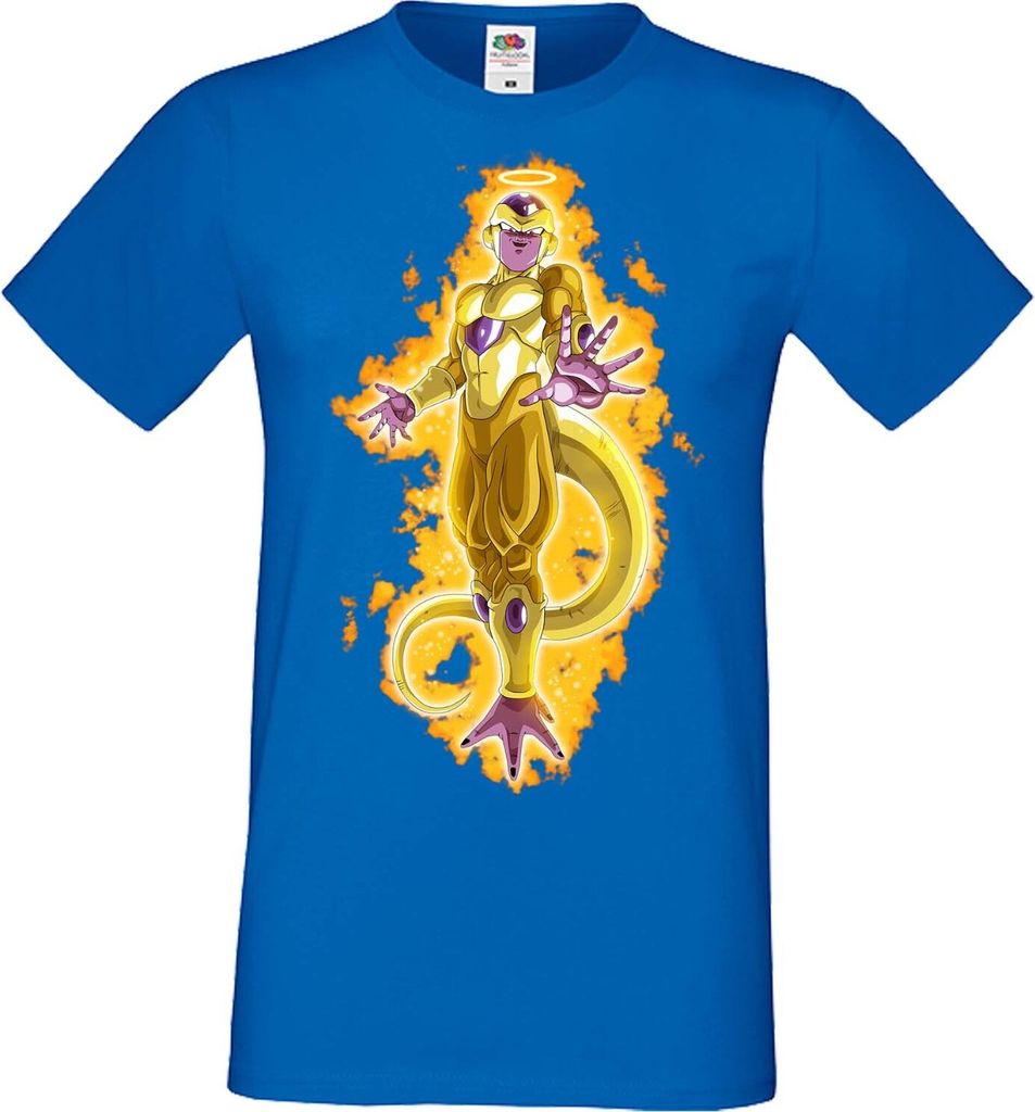 Herren T-Shirt Anime Manga Dragon Anime Manga Ball Z 08 Golden Freezer, Man XL / Blau