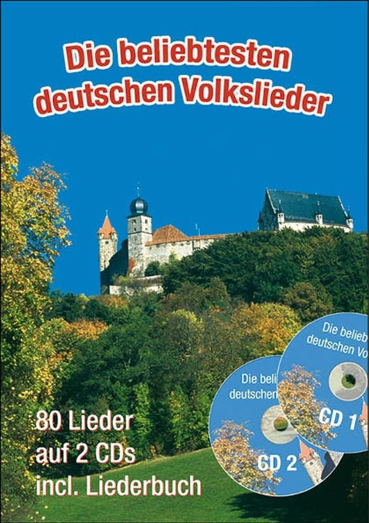 Die beliebtesten deutschen Volkslieder | Liederbuch für Klavier Gitarre und Gesang | Leichte Melodien mit Akkorden und Text in Großdruck | ... Sc...