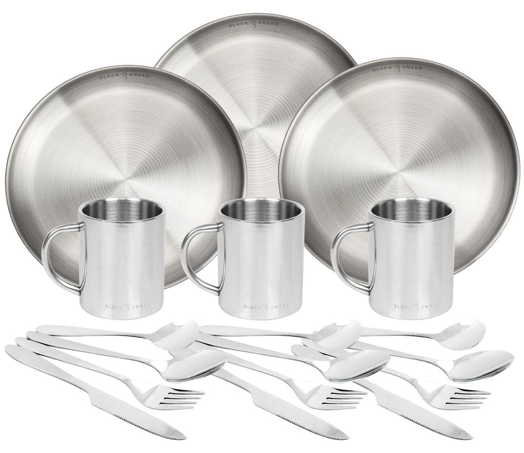 Black Snake® flacher Camping Picknick Teller mit 'lunch' Produktbild 