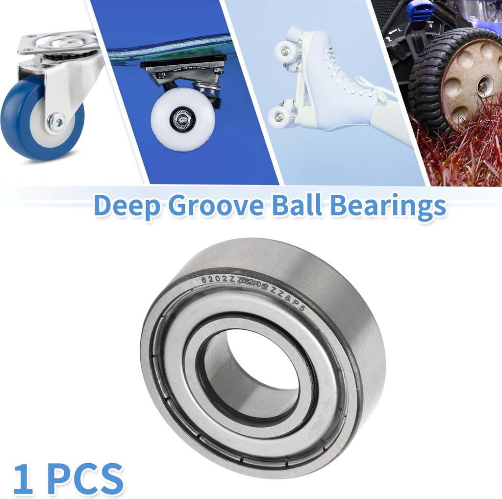 6202ZZ Rillenkugellager P5 15x35x11mm Geschmierte Lager Doppel-Metall-Dichtung Silberton Scooter Skateboard Rad