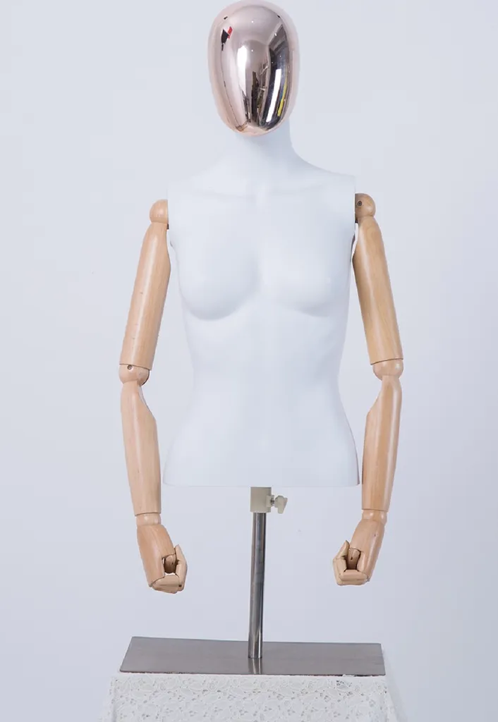 Mannequin de Vitrine sans Visage DF-6MT - Effet Métallisé Galvanisé