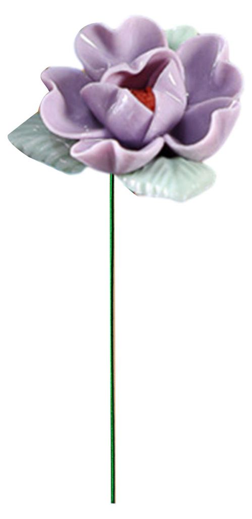Keramikblume mit Stiel, realistische, handgefertigte Kunstblume, Vase für Zuhause, Büro, Wohnzimmer, farbenfrohe Dekoration aus künstlichen Blüten
