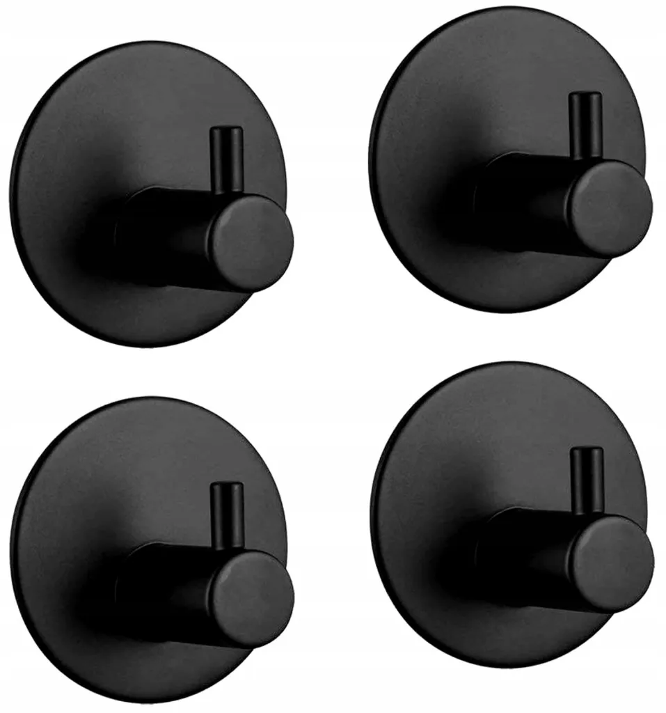 4 Ganci Adesivi Neri Opachi 4.5cm - Appendini Multifunzione Cucina e Bagno - 12