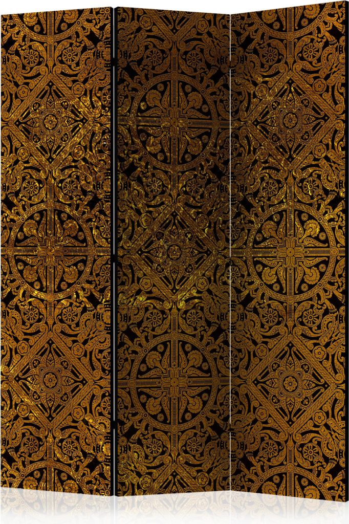 3-teiliger Doppelseitiger Vlies Paravent - Celtic Treasure 135x172 cm Muster f-A-0510-z-b
