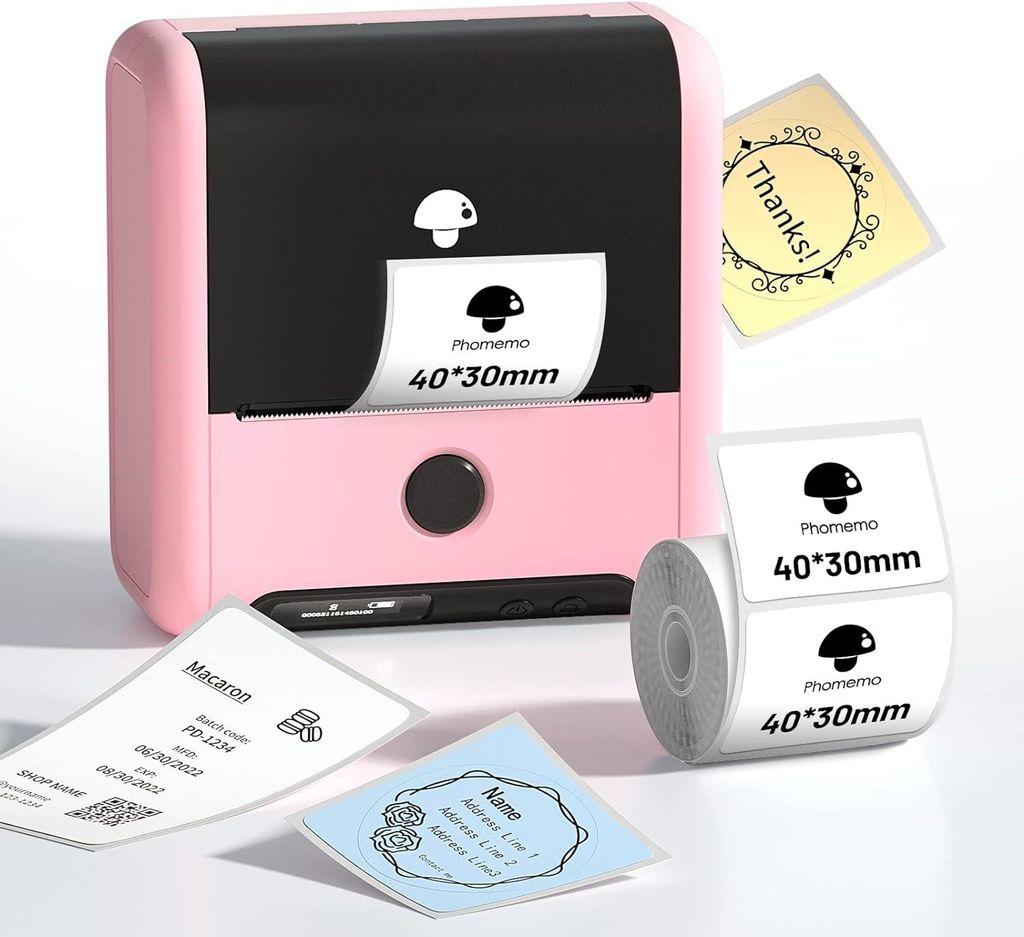Phomemo M200 Label Maker Bluetooth Aufkleber Maschine für kleine Unternehmen, Adresse, Logo, Post, Büro Organisation, Küche, für Telefone & PC