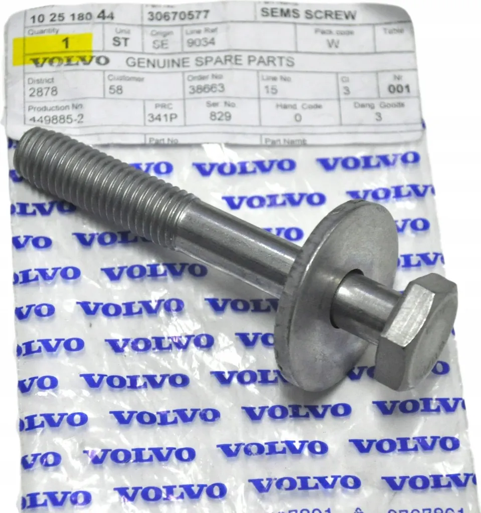 Vite Telaio Slitta Motore Volvo 30670577 Originale S60 V60 XC60 II