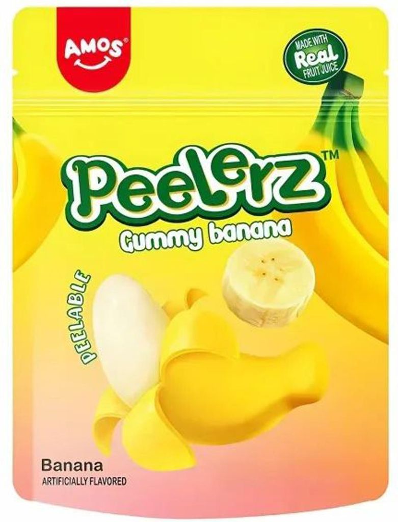 Amos Peelerz Banana Gummy tropisches weiches Mini Fruchtgummi 65g