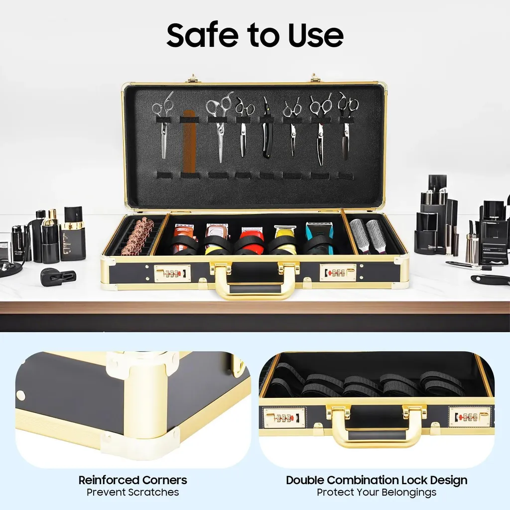 Valigetta per Attrezzi Barber e Makeup - Scomparti Modulari Nero - 4