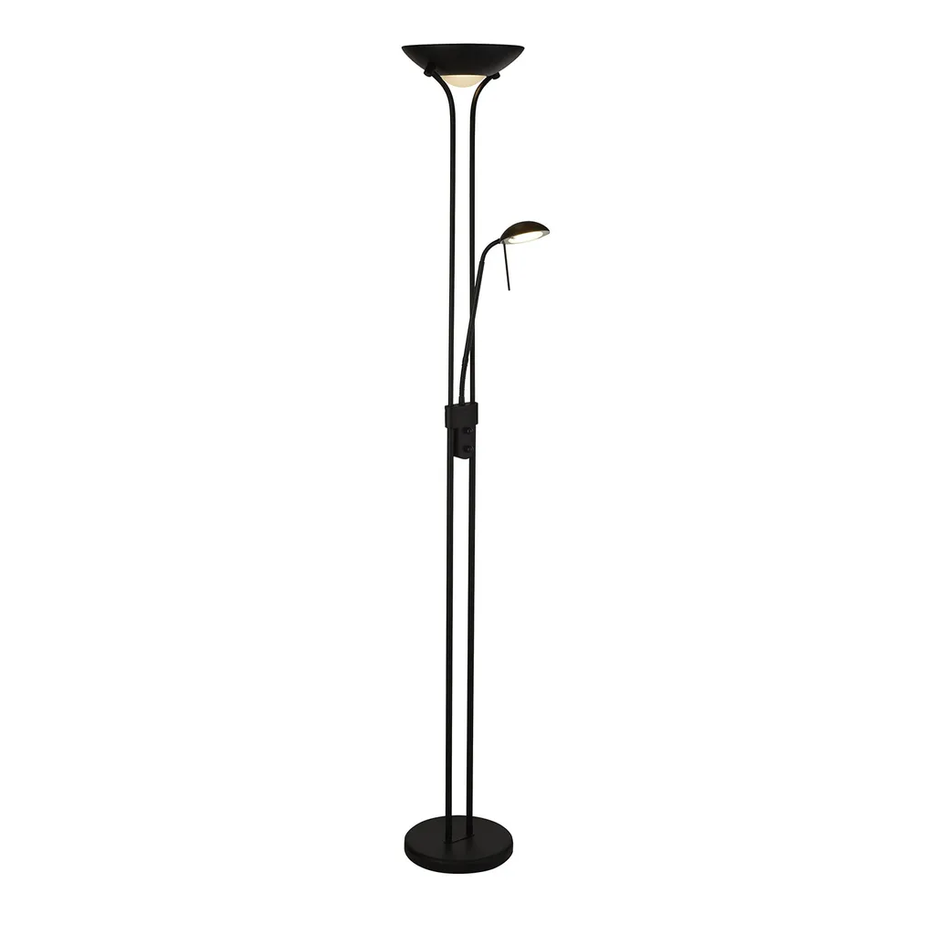 Lampadaire LED contre Fatigue Oculaire - Éclairage Indirect Noir Mat Pro