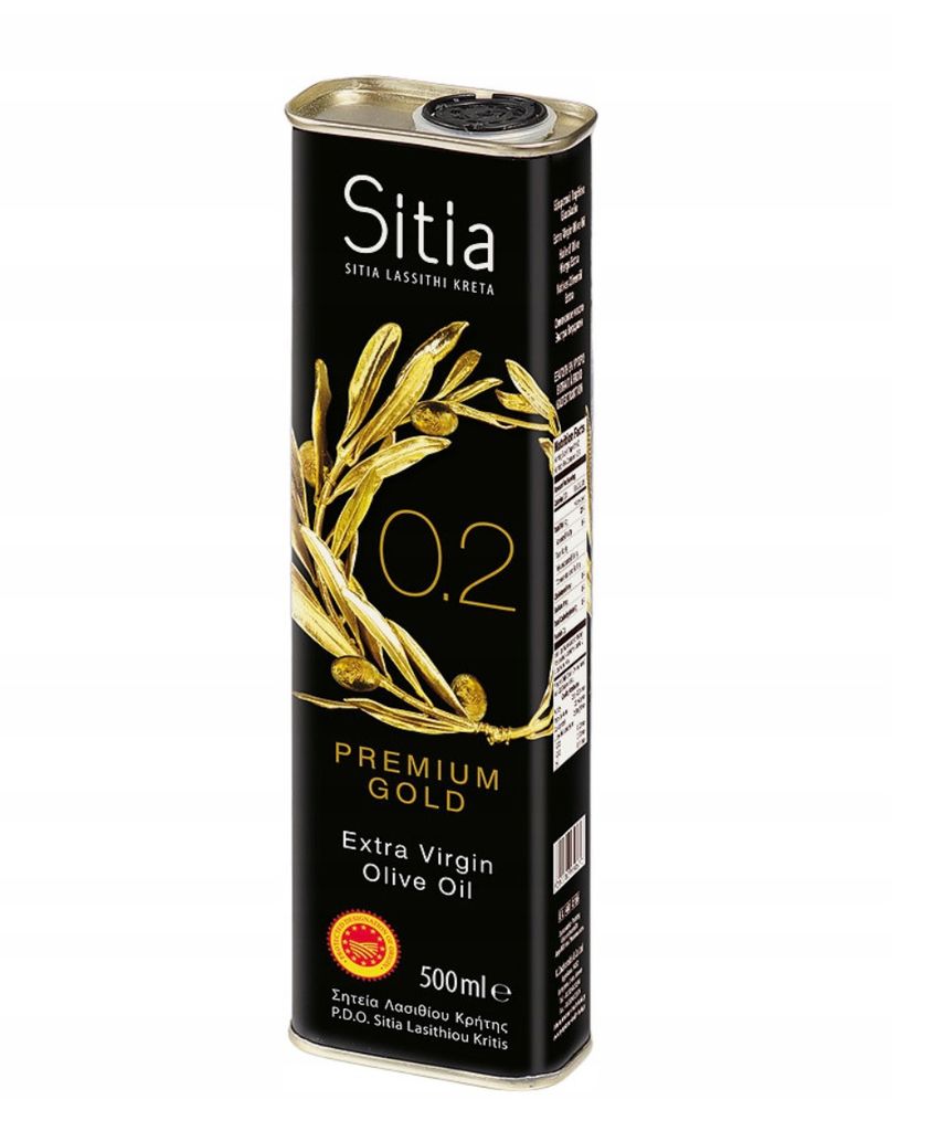 Sitia Premium Gold 0,2% – Natives Olivenöl Extra 500 ml aus Griechenland, Kaltgepresst aus Koroneiki-Oliven, PDO Sitia