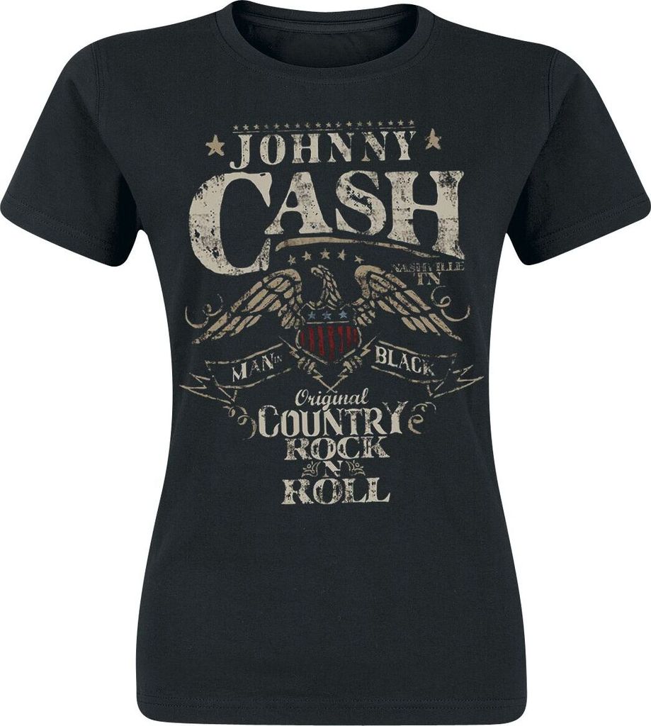 Johnny Cash T-Shirt Damen Rock 'n' Roll schwarz XXL