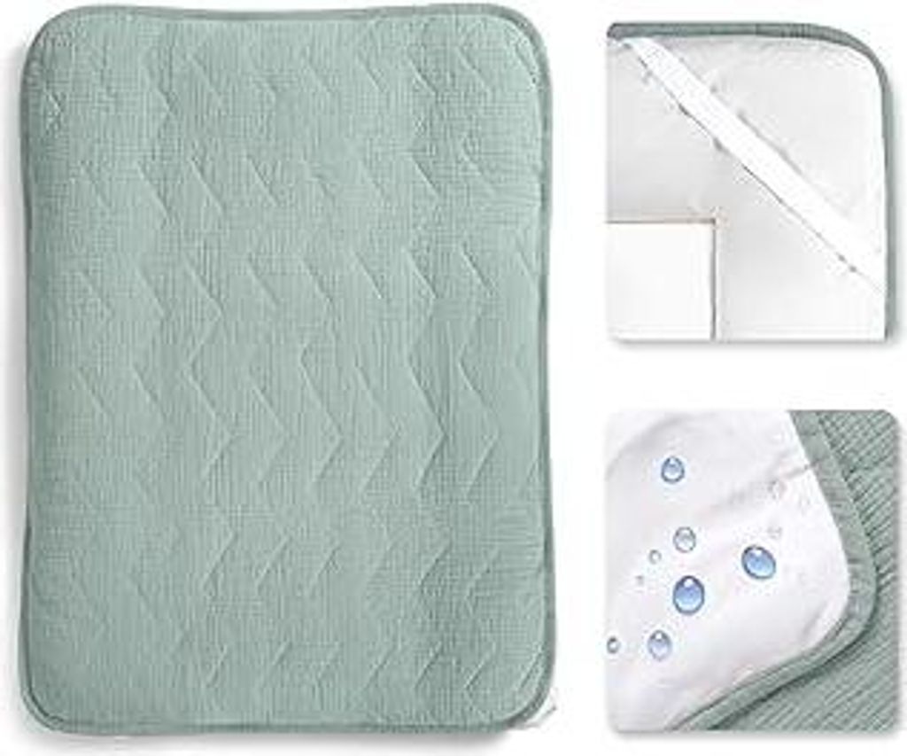 lulumoon Wickelauflagenbezug für Wickelauflage 50x70 cm: Musselin Baumwolle mit hoher Saugfähigkeit – Auslaufsichere Wasserdicht Rückseite –...