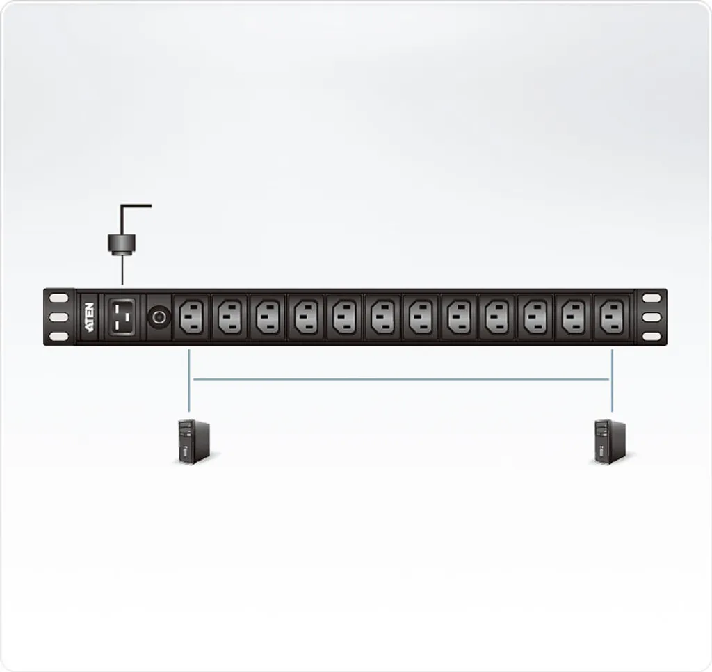 PDU Basic ATEN PE0212G 16A 12 Sorties C13 avec Protection Surcharge