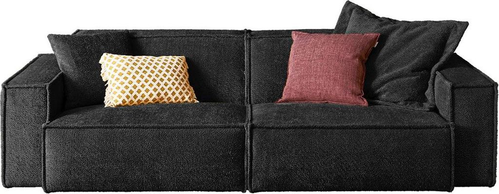 KAWOLA Sofa SAMU 2-Sitzer Stoff schwarz