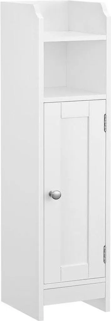 Meuble de Rangement Blanc 2 Portes en MDF Robuste 18 cm de Largeur