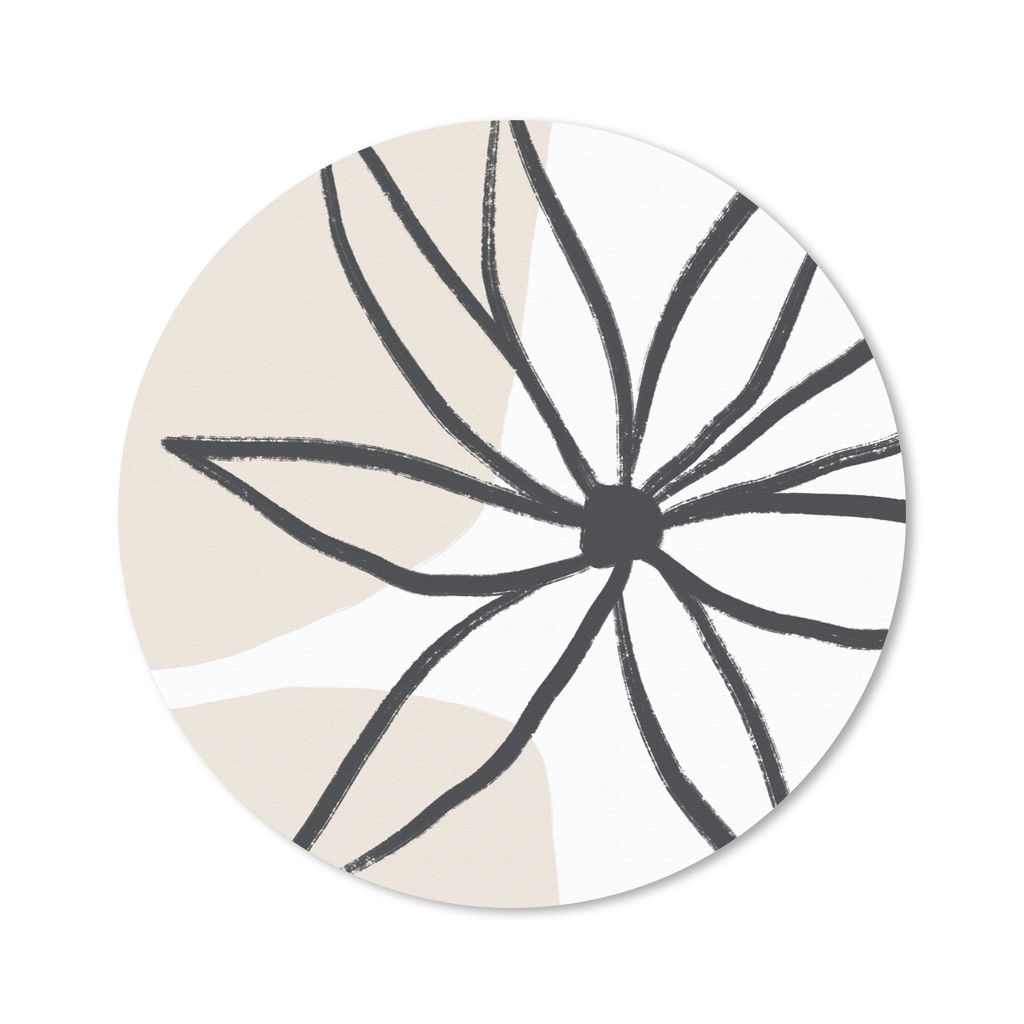MuchoWow Mauspad Mousepad Blumen - Minimalismus - Pastell 50x50 cm - Mousepads - Maus Mat - Pad - Mausunterlage - Vinyl