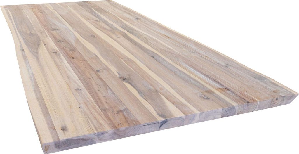 Tischplatte Akazie massiv mit natürlicher Kante 180 x 90 x Produktbild 