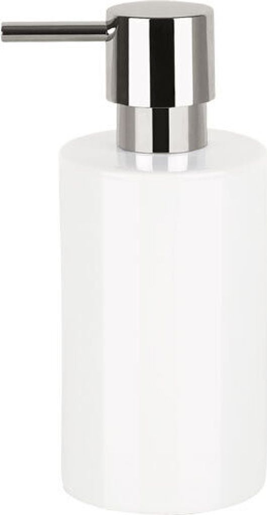 Spirella Seifenspender "Tube" | mit Pumpe | Flüssigseifen-Spender | Porzellan | 300ml | Langliebig und Robust | Weiß