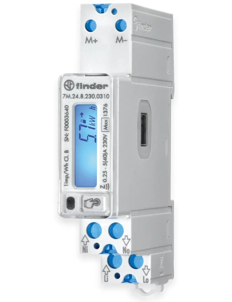 Finder 7M.24.8.230.0310 Compteur d'énergie monophasé 40A MID 1 pc