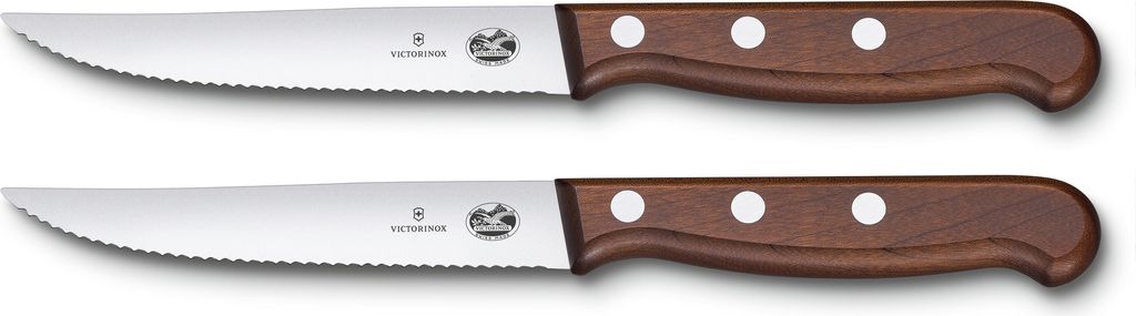 VICTORINOX Wood Steakmesser-Set 5.1230.12G 2-teilig Wellenschliff 12cm
