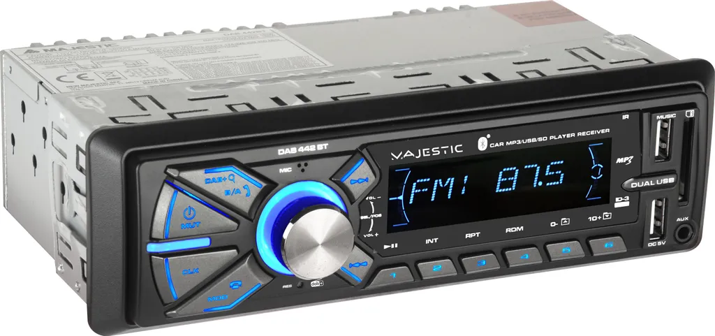 Autoradio Numérique DAB+ Bluetooth VCM Majestic avec Entrée SD et AUX-IN