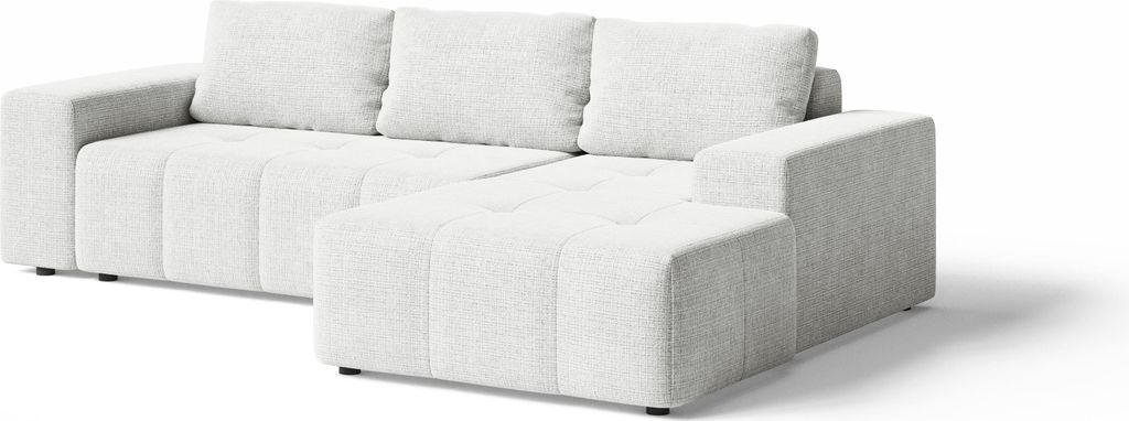 Ecksofa - mit Schlaffunktion - Couch L Form - Hellgrau - 264x78x155 cm - Rechts - Wohnzimmersofa - Couchgarnitur - Bettsofa - ORION