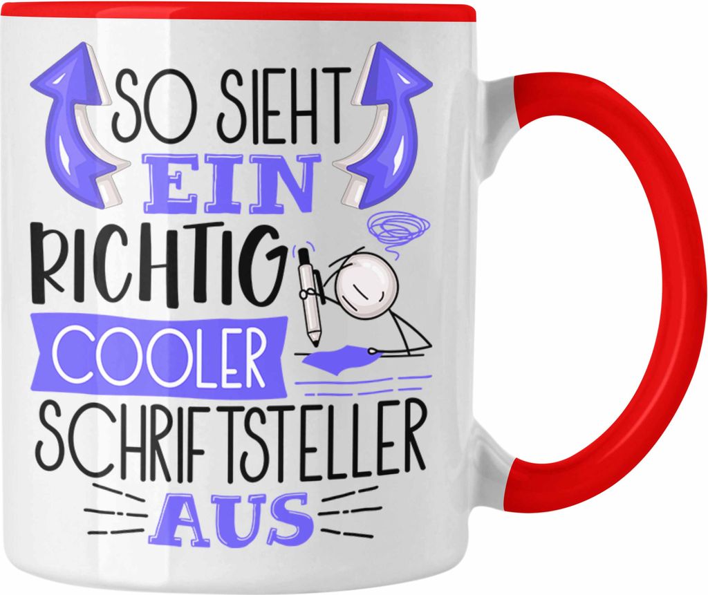 Trendation - Schriftsteller Autor Tasse Geschenk So Sieht Ein RIchtig Cooler Schriftsteller Autor Aus Geschenkidee Lustiger Spruch Geburtstag Beche...
