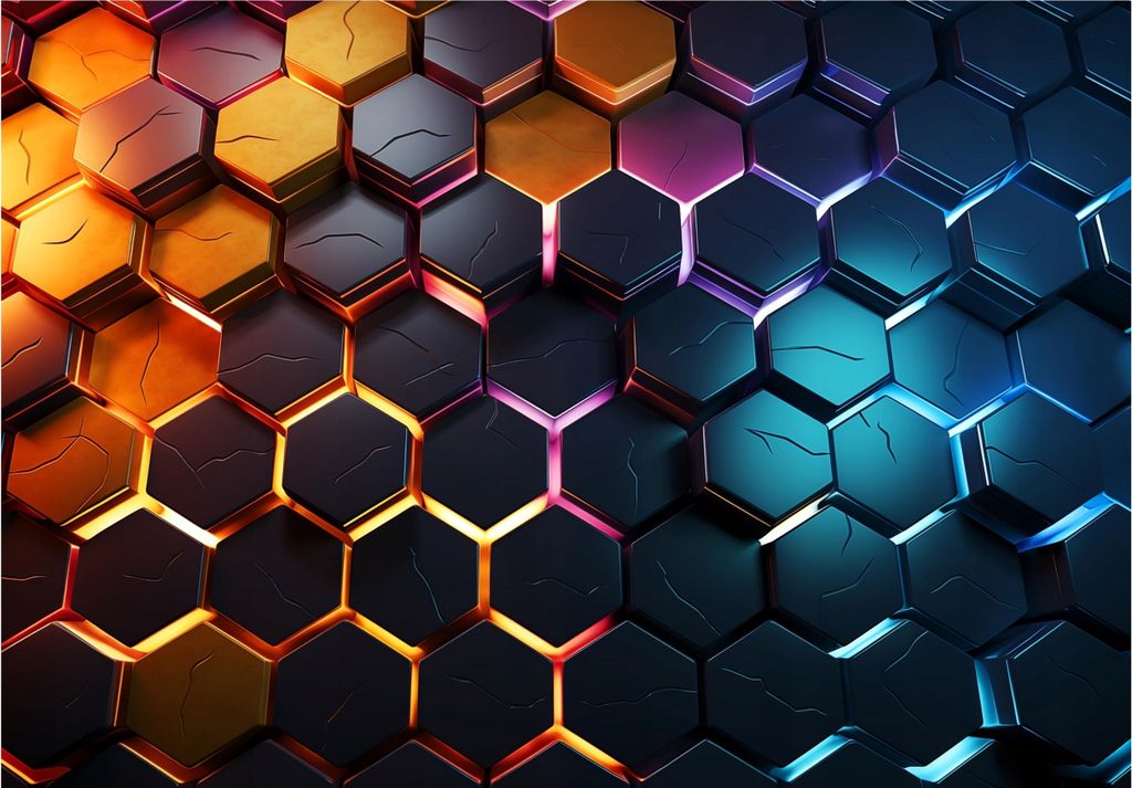 Fototapete Kinderzimmer Junge Gaming Hexagon 3D Effekt 250x175 cm - inkl. Kleister - für Kinder Junge Modern Vlies Tapete Vliestapete Wandtapete M...