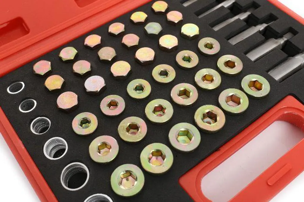 Coffret de réparation filetage bouchon de vidange d'huile voiture 114 pcs - 8