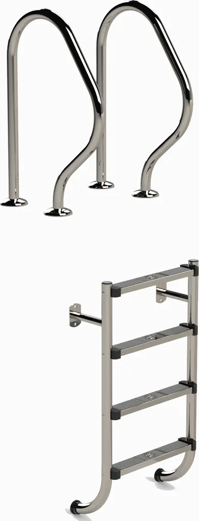 Échelle piscine 4 échelons Eichenwald 58 en inox avec double poignée