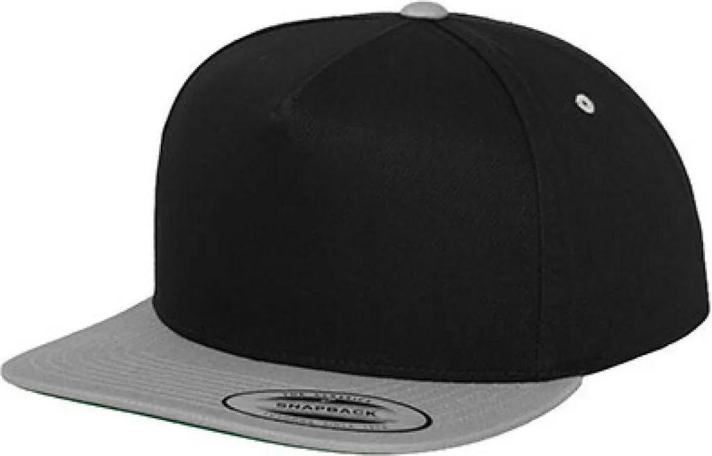 Cappello Snapback 5 Panel Flexfit 6007T - Nero/Silver - Taglia Unica