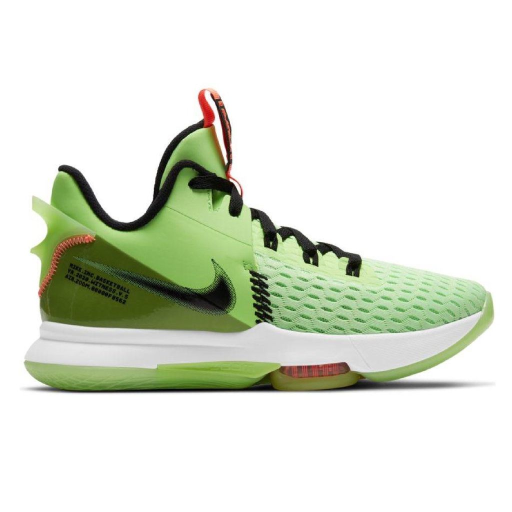 Nike Air Max LeBron James Witness V Indoor Basketballschuhe Hallenschuhe Sneaker neon/schwarz CQ9380-300, Schuhgröße:42.5 EU