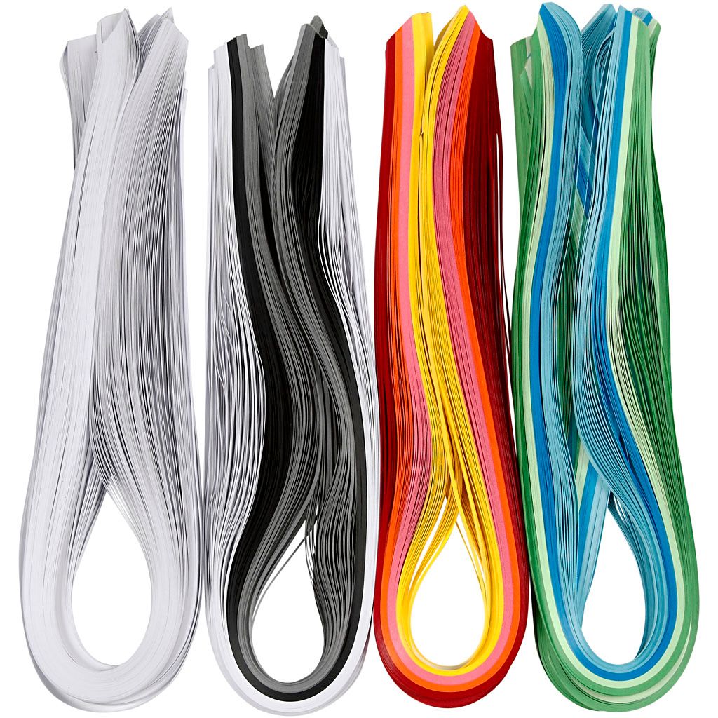 Creativ Company Quilling-Streifen, L: 78 cm, B: 5 mm, 120 g, verschiedene Farben, 12x100 Stück 1 Box