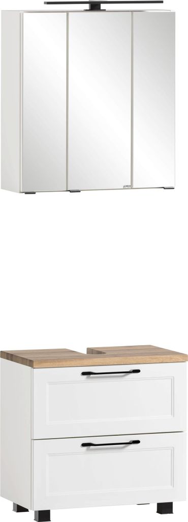 Badezimmer-Set >Lyon< (2-tlg.) in weiß - 60x195x35cm (BxHxT)