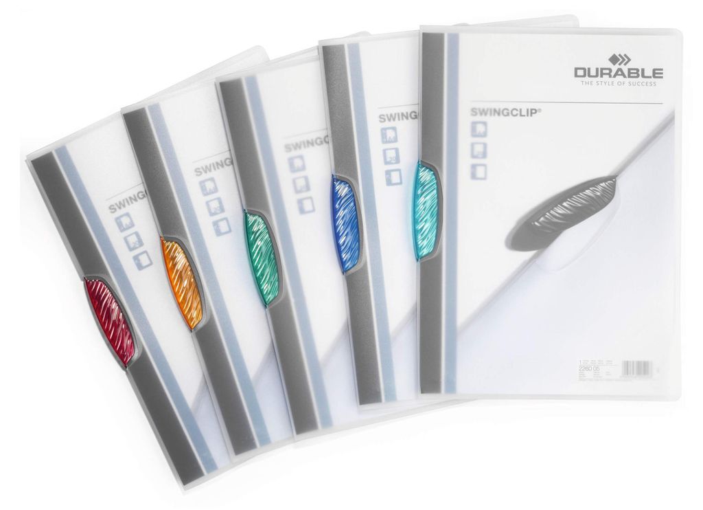 DURABLE Klemmmappe A4 transparent 5 St., 228400 farbig Produktbild 