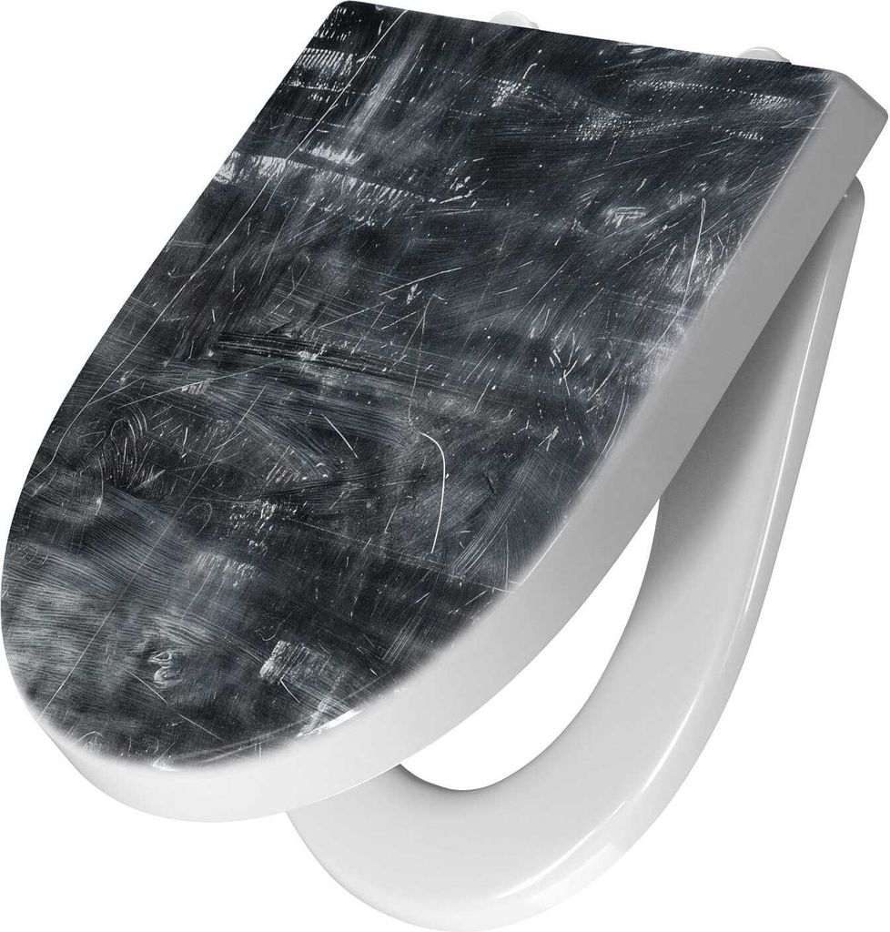WC-Sitz mit Absenkautomatik, Softclose Scharnier mit Motiv Abstrakte Strukturen